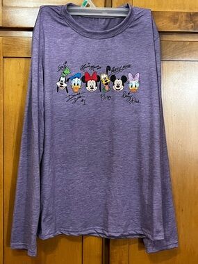Disney Characters Purple Woman’s Long-Sleeve Tee featuring Mickey & all the cast